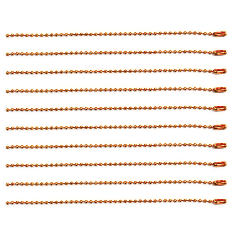 日本紐釦貿易(Nippon Chuko) カラーボールチェーン 2.4mm×15cm 10本入 オレンジ NS300 1袋(ご注文単位1袋)【直送品】