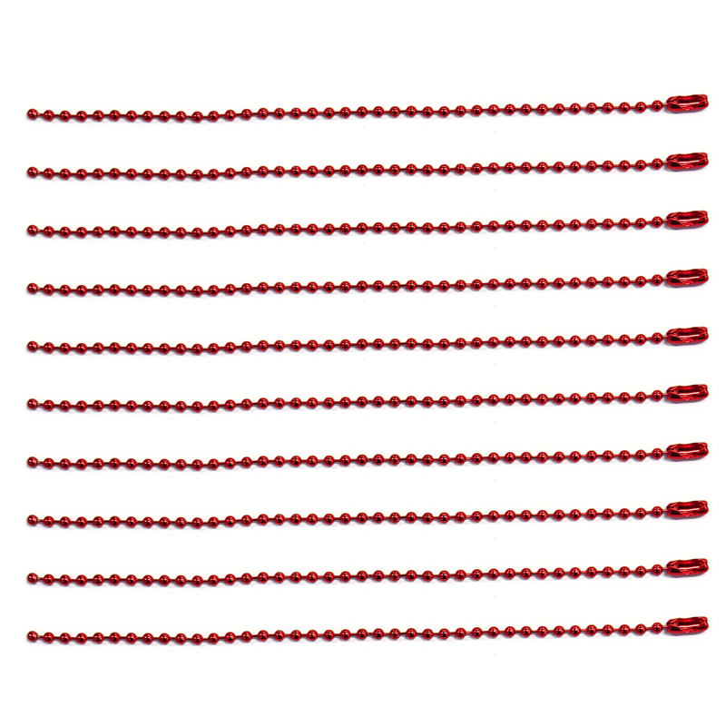 日本紐釦貿易(Nippon Chuko) カラーボールチェーン 2.4mm×15cm 10本入 レッド NS301 1袋(ご注文単位1袋)【直送品】