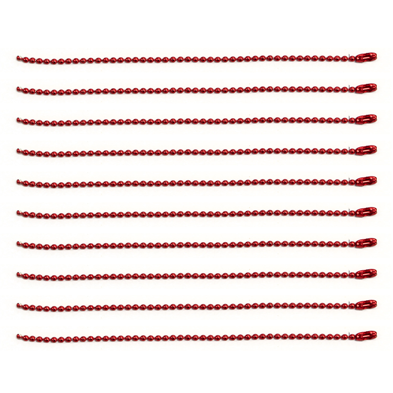 日本紐釦貿易(Nippon Chuko) カラーボールチェーン 1.5mm×10cm 100本入 レッド NS292-100 1袋(ご注文単位1袋)【直送品】