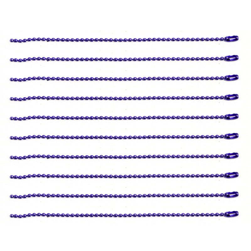 日本紐釦貿易(Nippon Chuko) カラーボールチェーン 1.5mm×10cm 100本入 パープル NS295-100 1袋(ご注文単位1袋)【直送品】