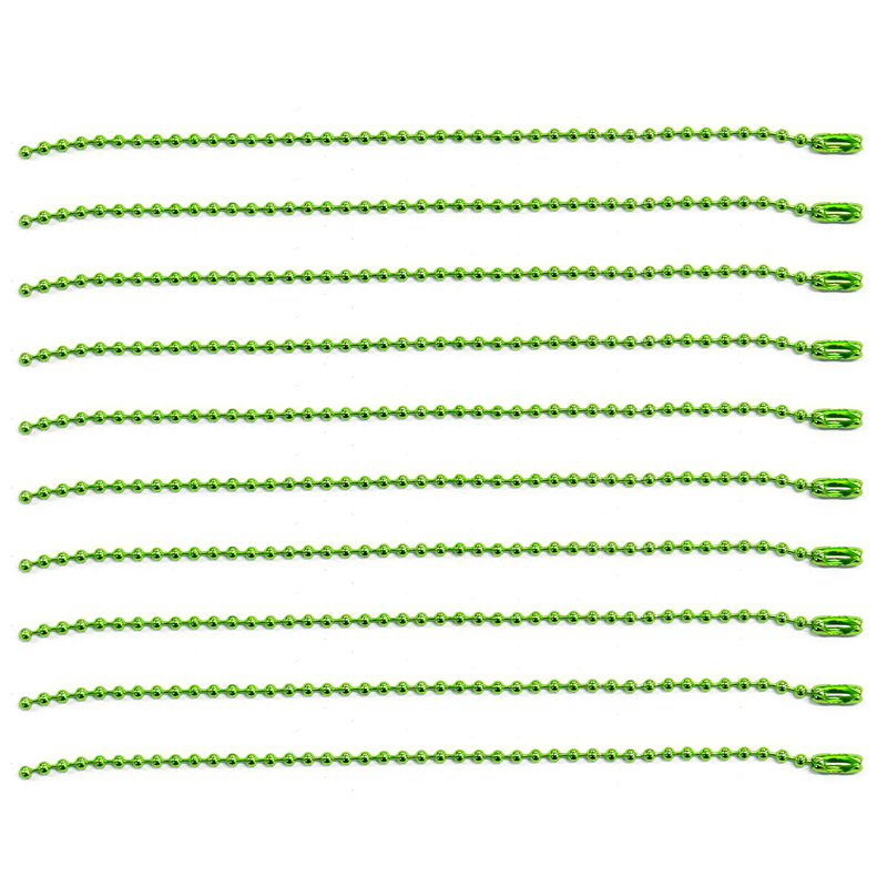 日本紐釦貿易(Nippon Chuko) カラーボールチェーン 2.4mm×15cm 100本入 グリーン NS298-100 1袋（ご注文単位1袋）【直送品】