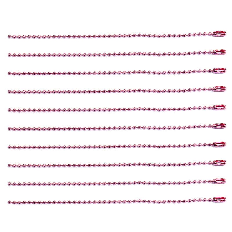 日本紐釦貿易(Nippon Chuko) カラーボールチェーン 2.4mm×15cm 100本入 ピンク NS302-100 1袋（ご注文単位1袋）【直送品】