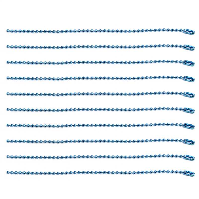日本紐釦貿易(Nippon Chuko) カラーボールチェーン 2.4mm×15cm 100本入 ブルー NS303-100 1袋（ご注文単位1袋）【直送品】