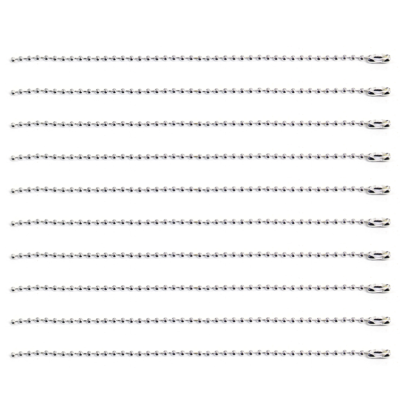 日本紐釦貿易(Nippon Chuko) カラーボールチェーン 2.4mm×15cm 100本入 シルバー NS305-100 1袋（ご注文単位1袋）【直送品】