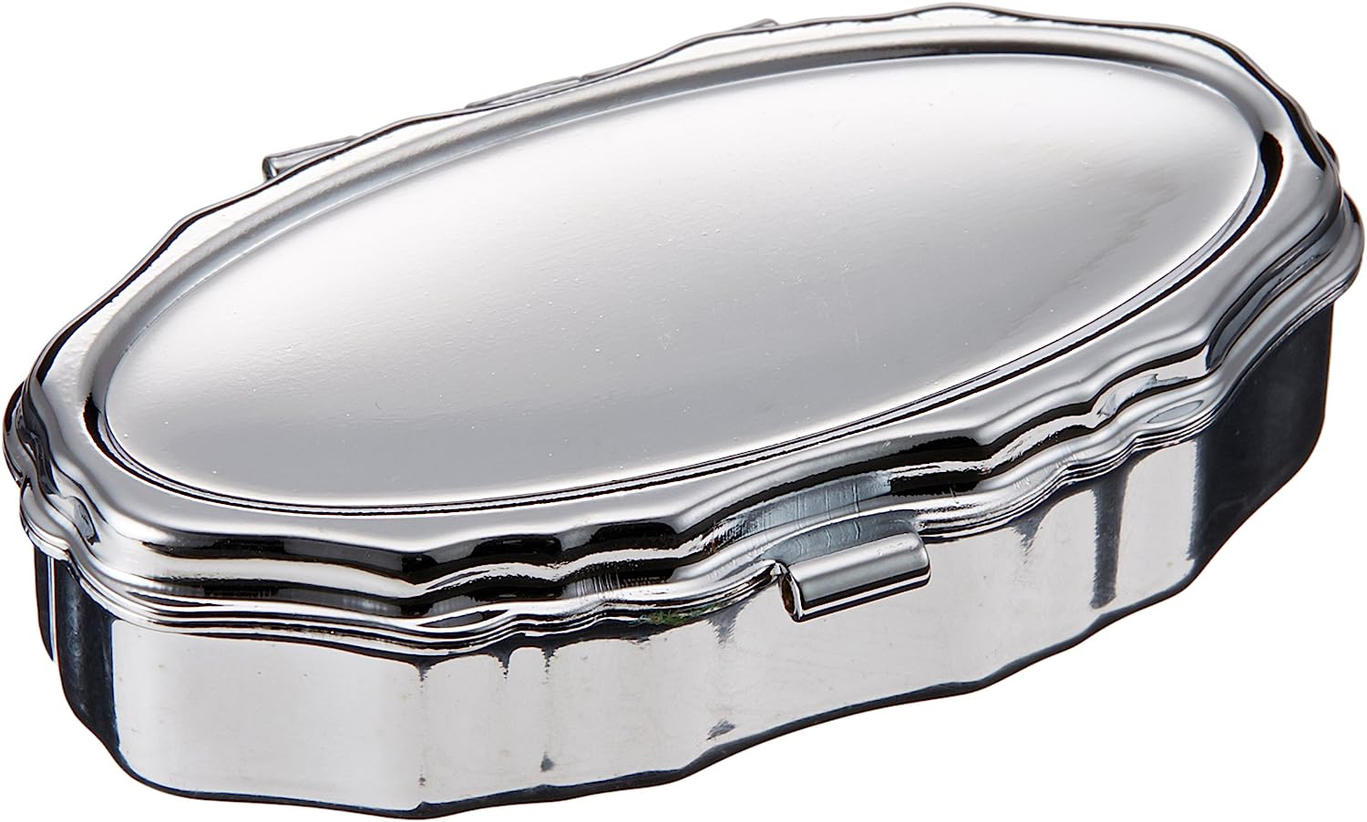 日本紐釦貿易 ピルケース 楕円 W58×H34mm シルバー A8-32 （ご注文単位1個）【直送品】