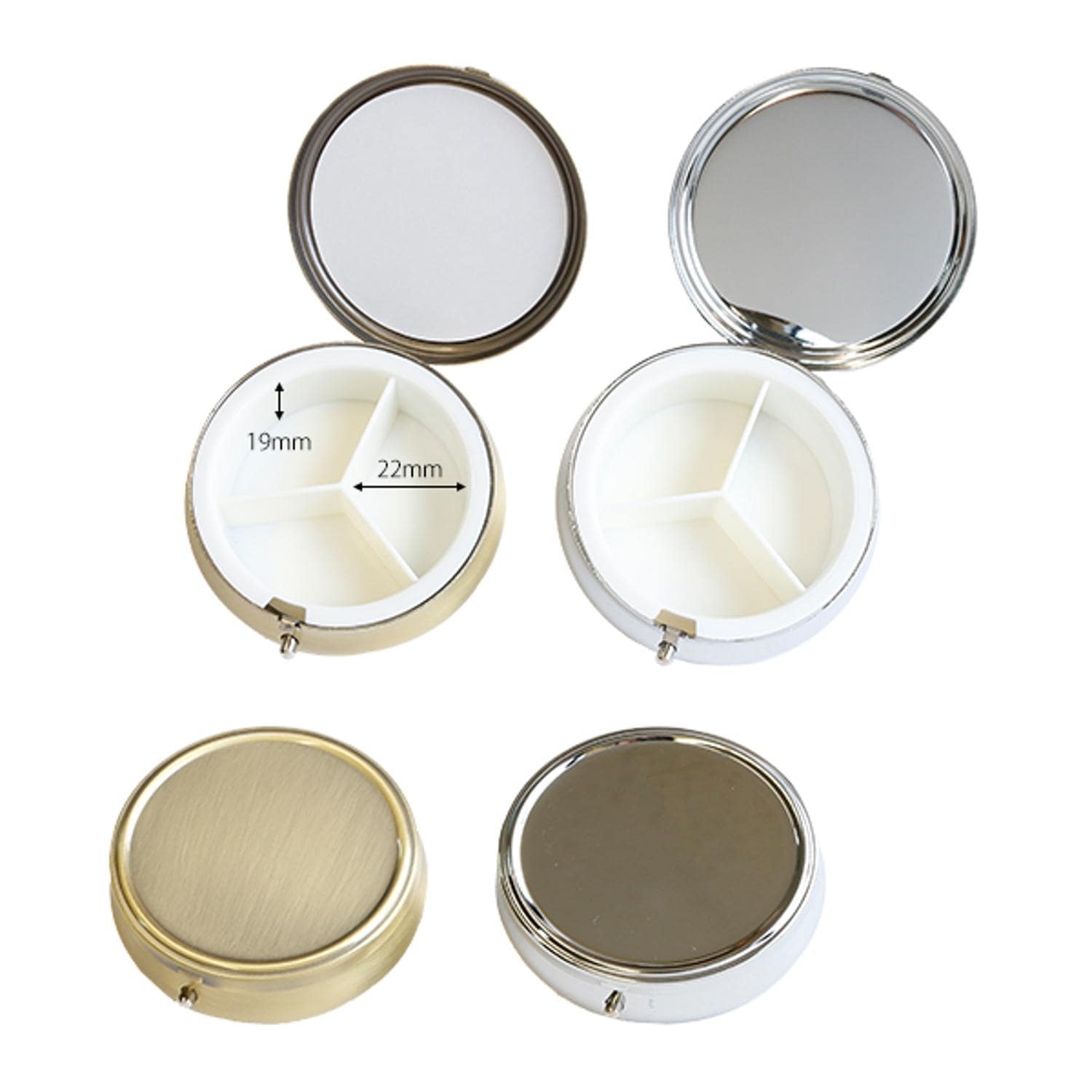 日本紐釦貿易 ピルケース 丸型 φ61mm アンティークゴールド A8-42 （ご注文単位1個）【直送品】