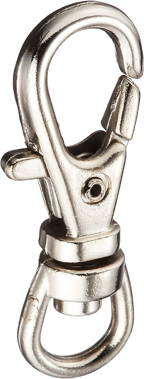 日本紐釦貿易 バッグ用ナスカン 内径0.6x3.2cm シルバー 10個入 S27-21 （ご注文単位1束）【直送品】