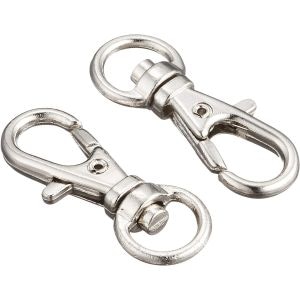 日本紐釦貿易 バッグ用ナスカン 内径0.9x3.3cm シルバー 10個入 S27-25 （ご注文単位1束）【直送品】