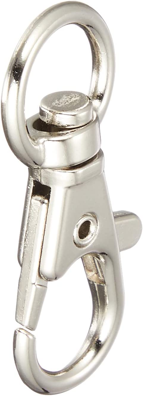 日本紐釦貿易 バッグ用ナスカン 内径1.1x4.2cm シルバー 10個入 S27-29 （ご注文単位1束）【直送品】