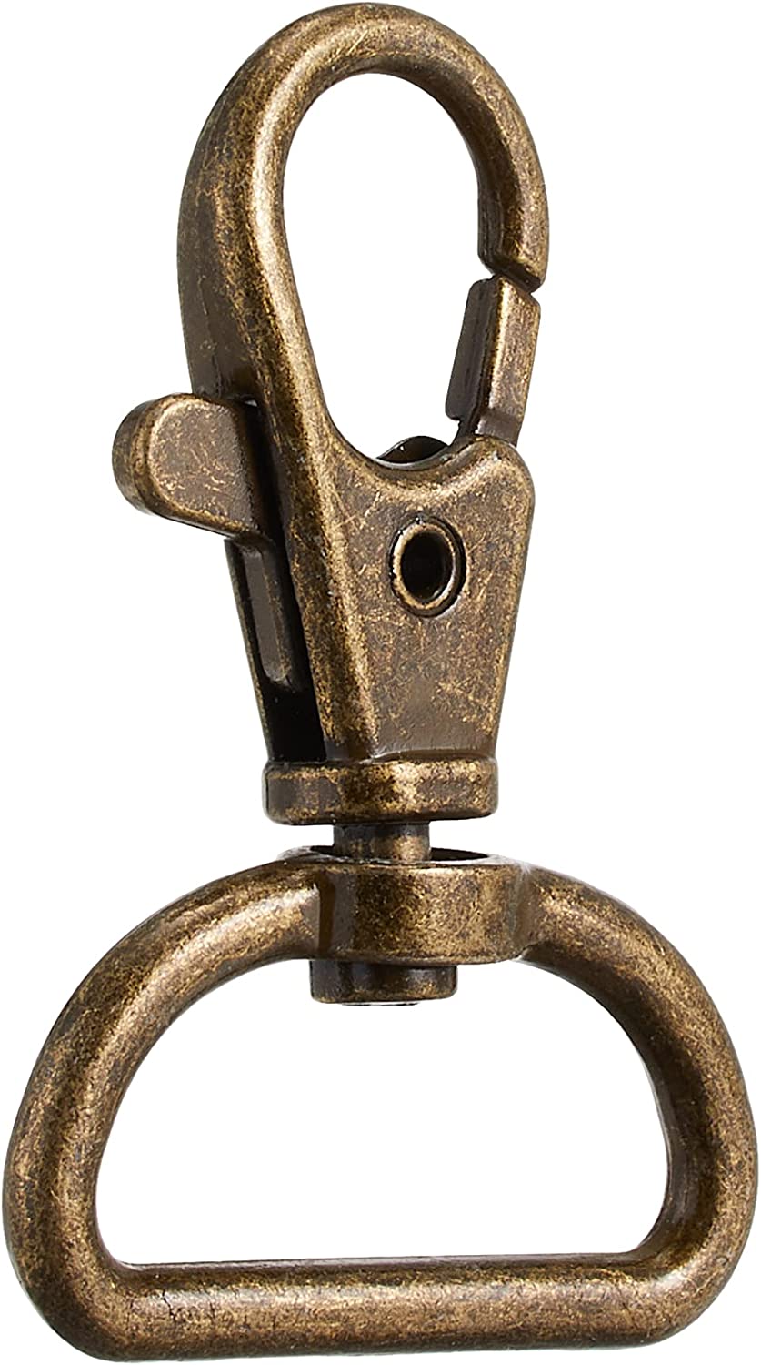 日本紐釦貿易 バッグ用ナスカン 内径2.2x4.2cm アンティークゴールド 10個入 S27-39 （ご注文単位1束）【直送品】