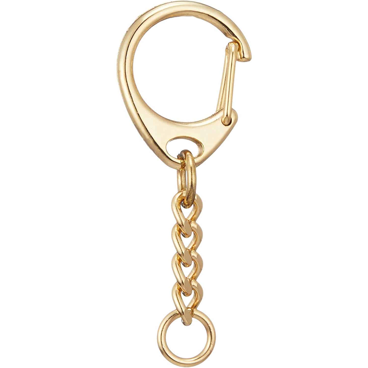 日本紐釦貿易 ワンタッチキーホルダー金具 10個入り 全長5cm ゴールド KD13 （ご注文単位1束）【直送品】
