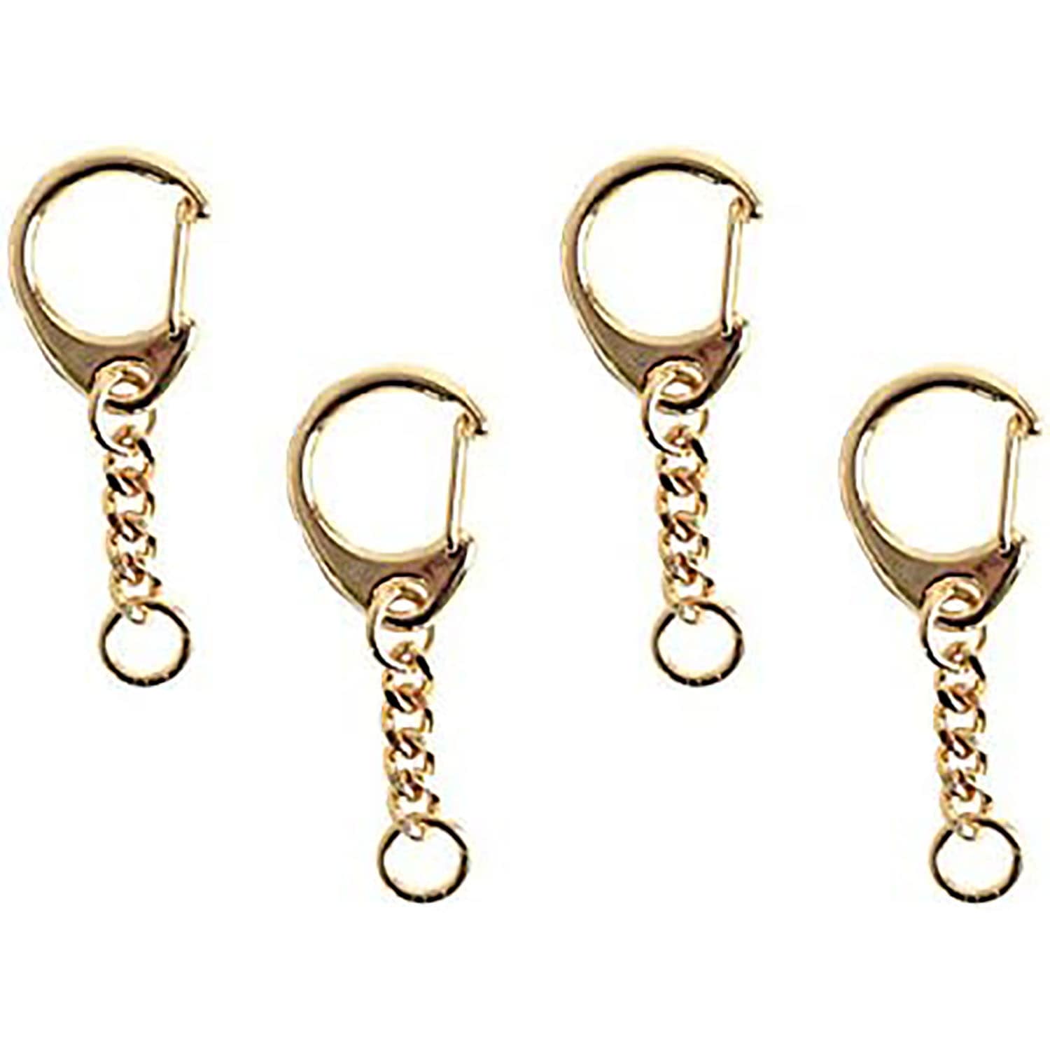 日本紐釦貿易 ワンタッチキーホルダー金具 100個入り 全長5cm ゴールド KD13-100 （ご注文単位1束）【直送品】