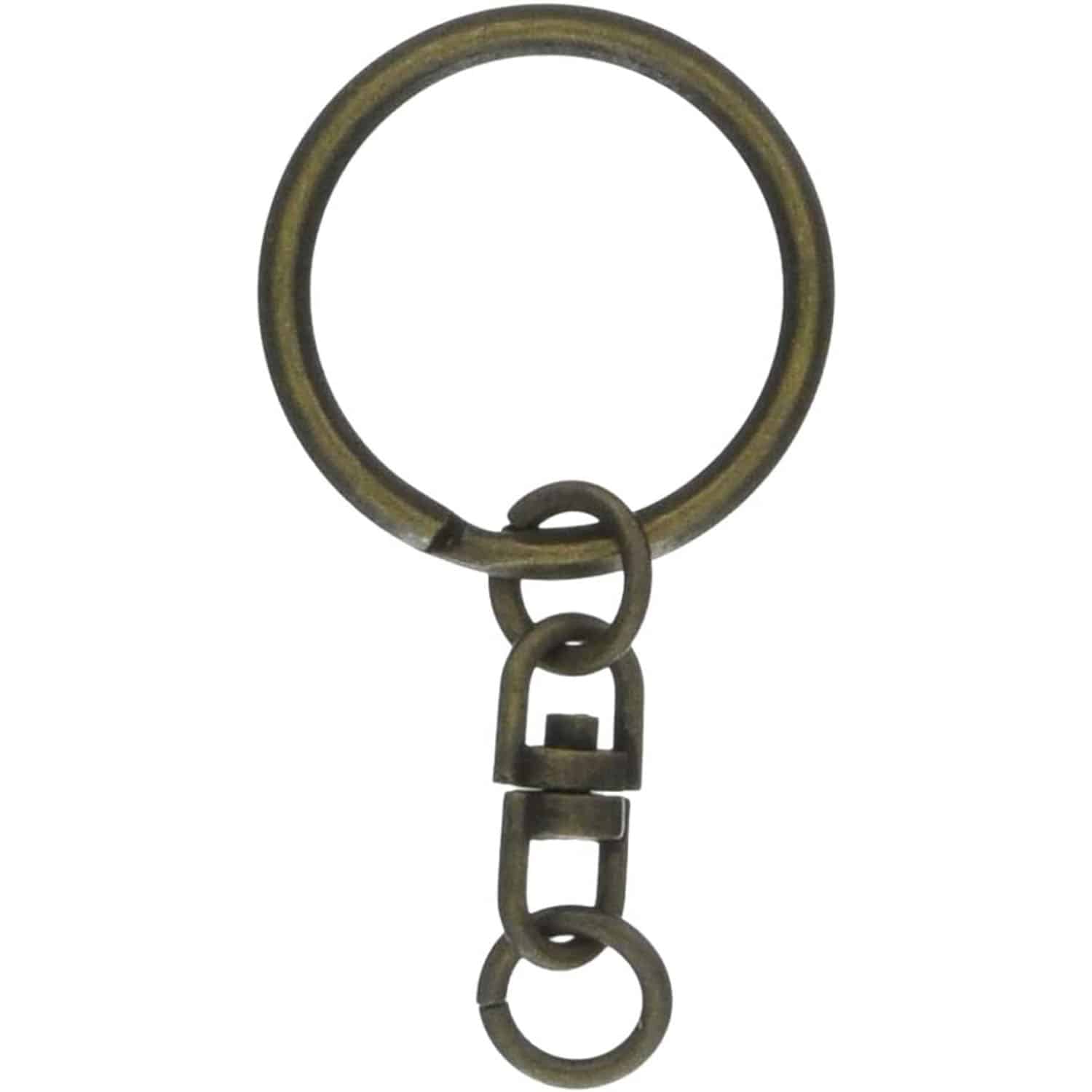 日本紐釦貿易 回転カン付きキーホルダー金具 10個入り 全長4.5cm アンティークゴールド KD34-AG （ご注文単位1束）【直送品】