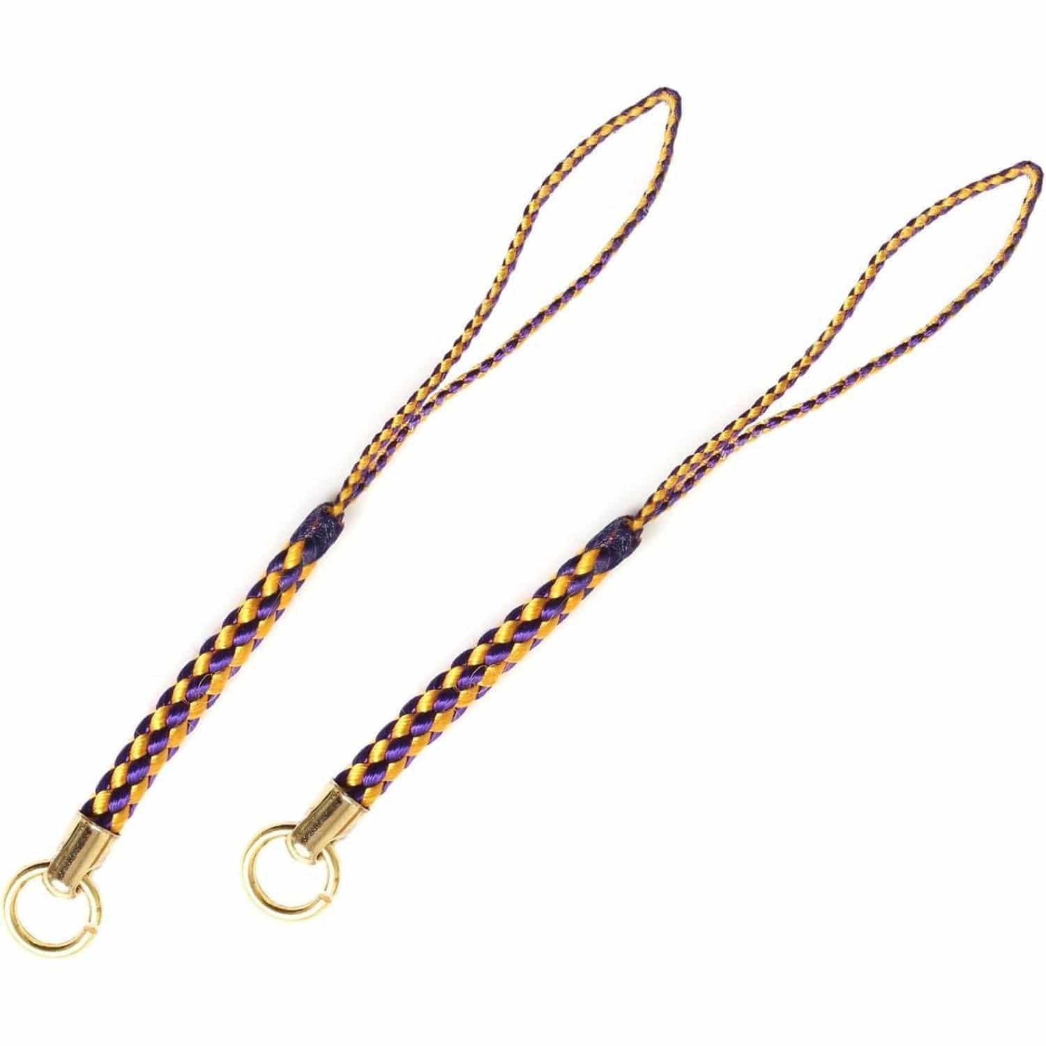 日本紐釦貿易 カン付根付 パープル×イエロー 約全長8cm 10本入 F1-135 (ご注文単位1束)【直送品】