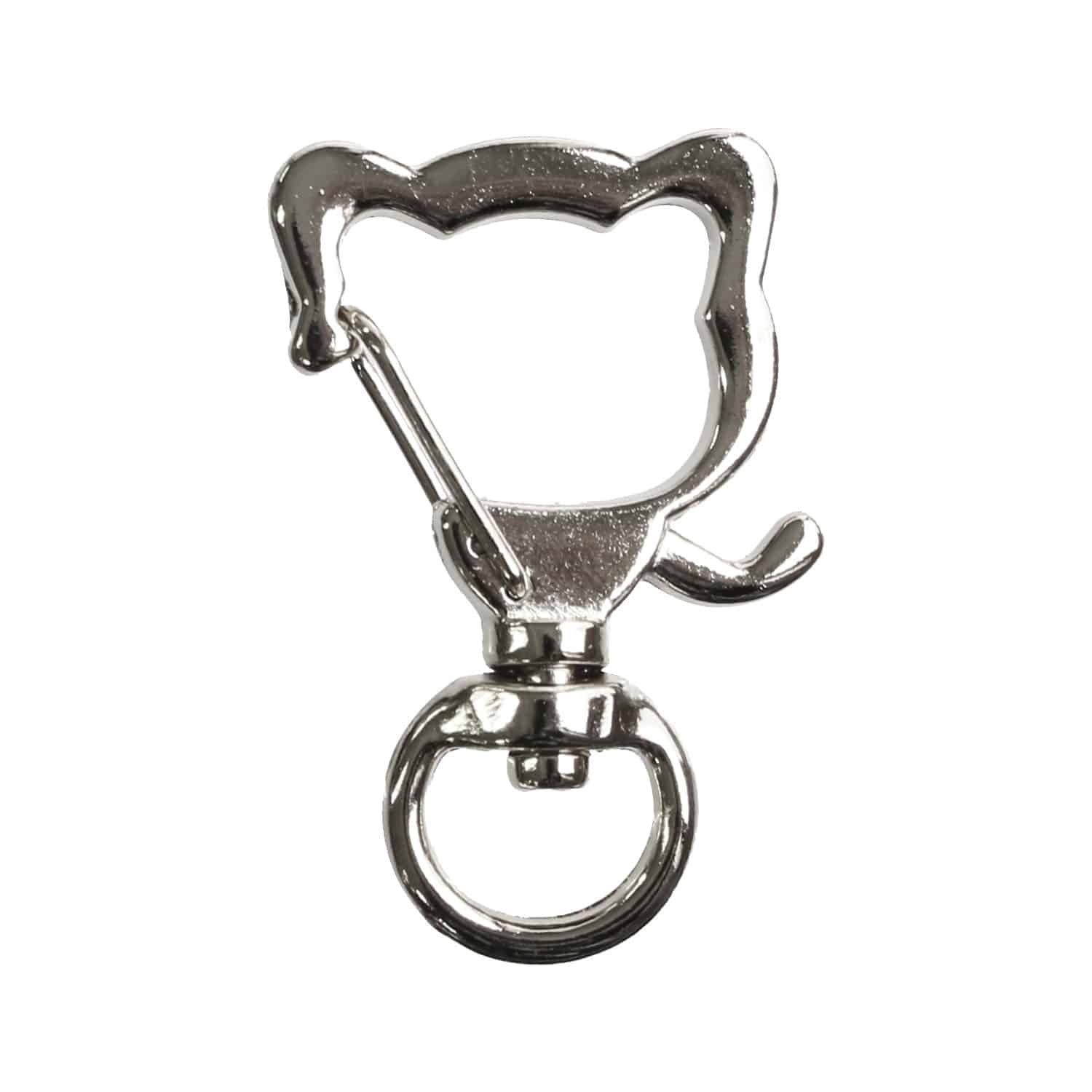 日本紐釦貿易 チャームナスカン ねこ シルバー 外径W2.2cm 10個入 S27-501-S （ご注文単位1束）【直送品】