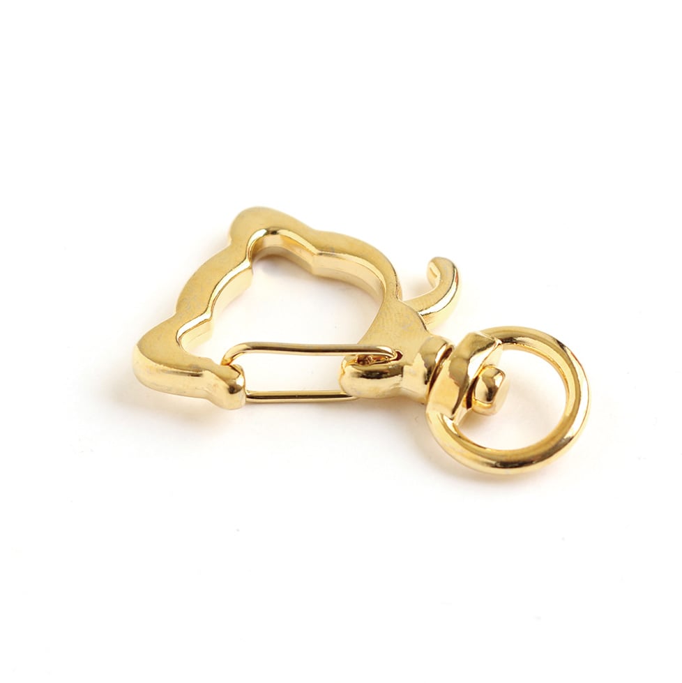 日本紐釦貿易 チャームナスカン ねこ シルバー 外径W2.2cm 10個入 S27-501-S （ご注文単位1束）【直送品】