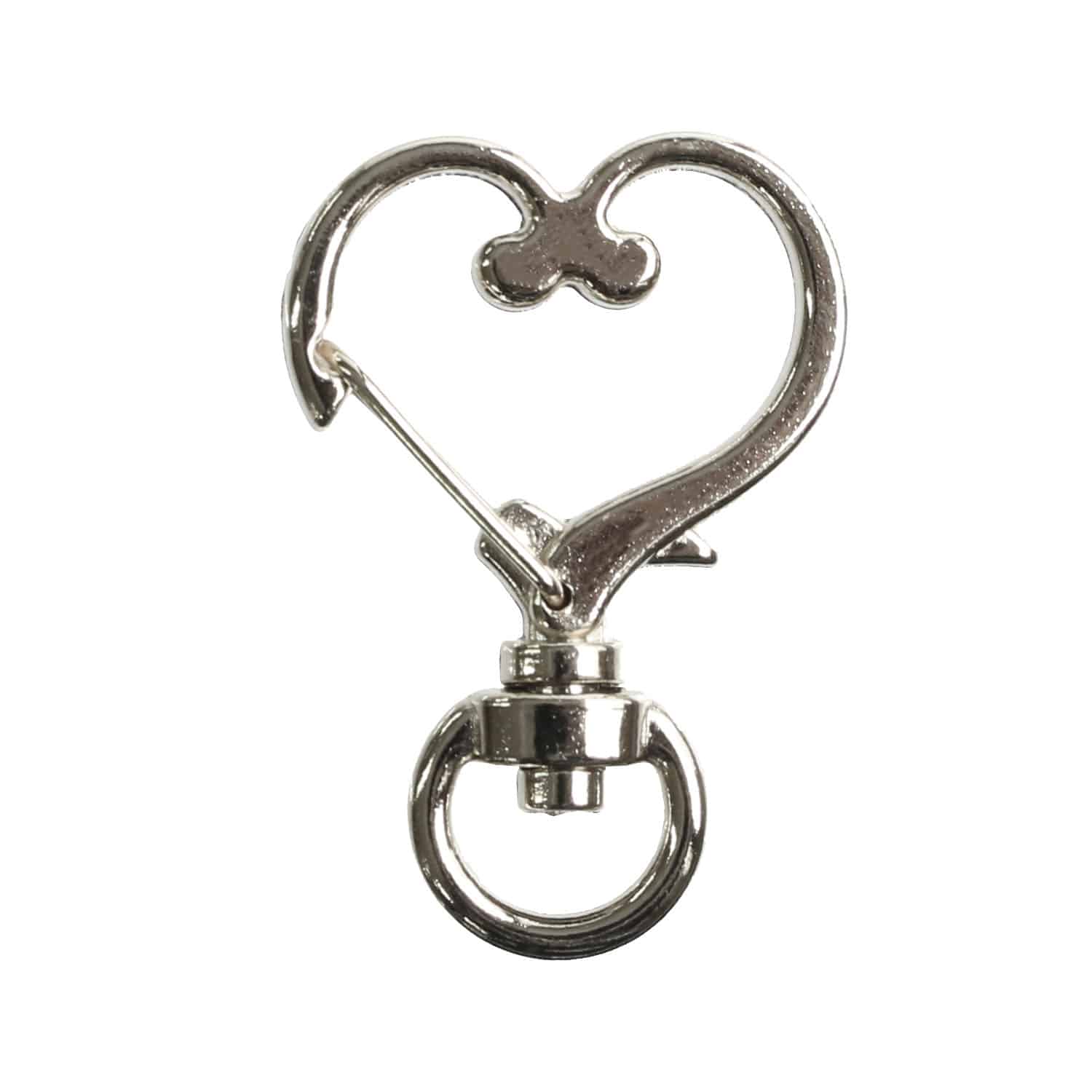 日本紐釦貿易 チャームナスカン ハート シルバー 外径W2.4cm 10個入 S27-504-S （ご注文単位1束）【直送品】