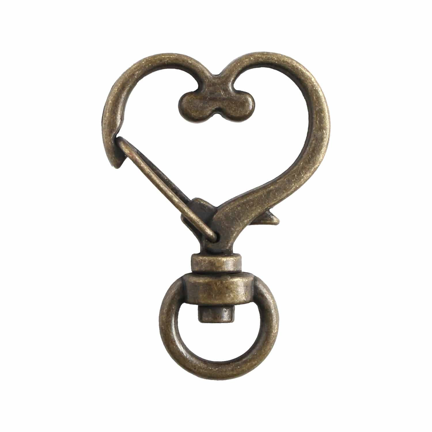 日本紐釦貿易 チャームナスカン ハート アンティークゴールド 外径W2.4cm 10個入 S27-506-AG （ご注文単位1束）【直送品】