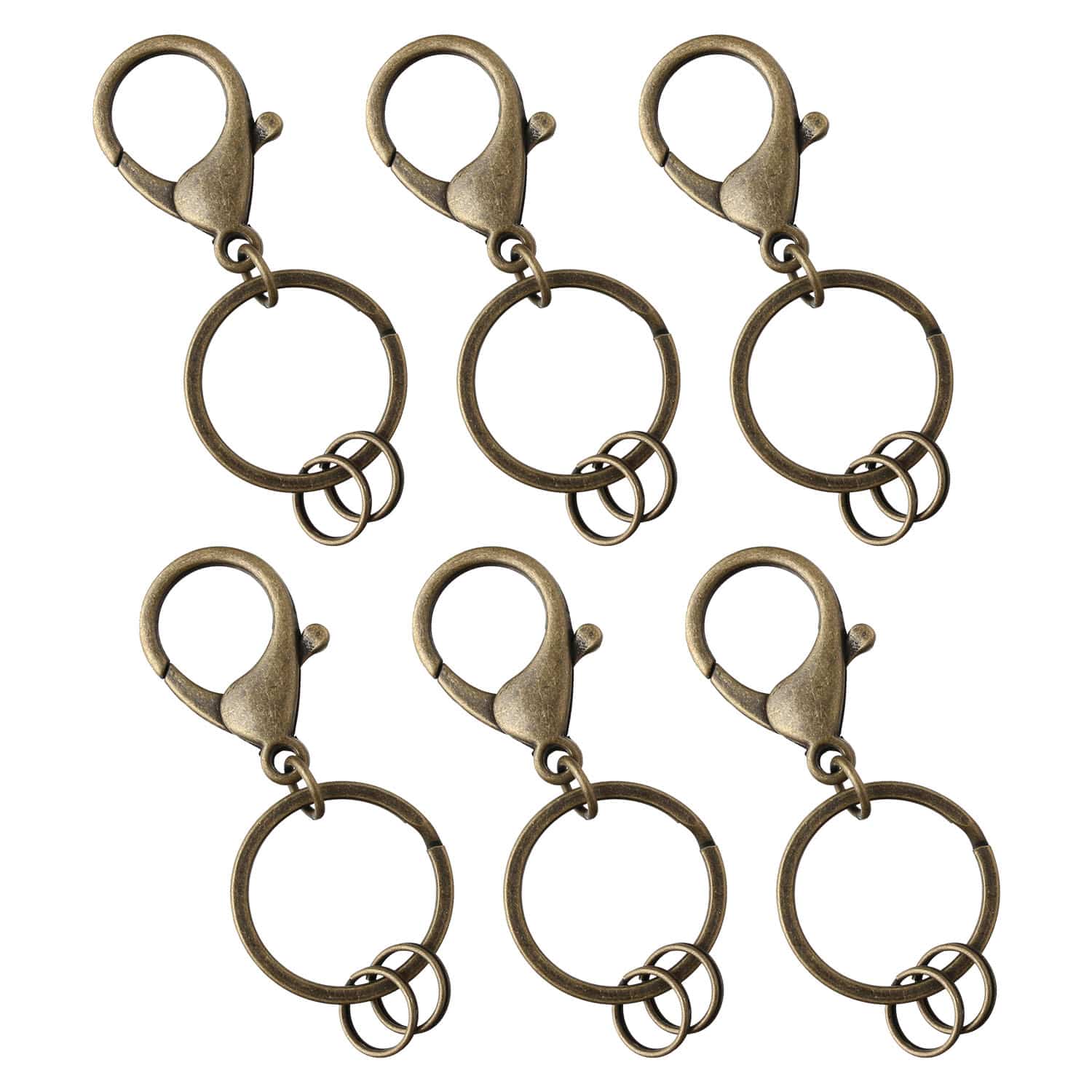 日本紐釦貿易 チャーム用キーホルダー アンティークゴールド 全長約65mm 50個入 KD184-50-AG （ご注文単位1束）【直送品】