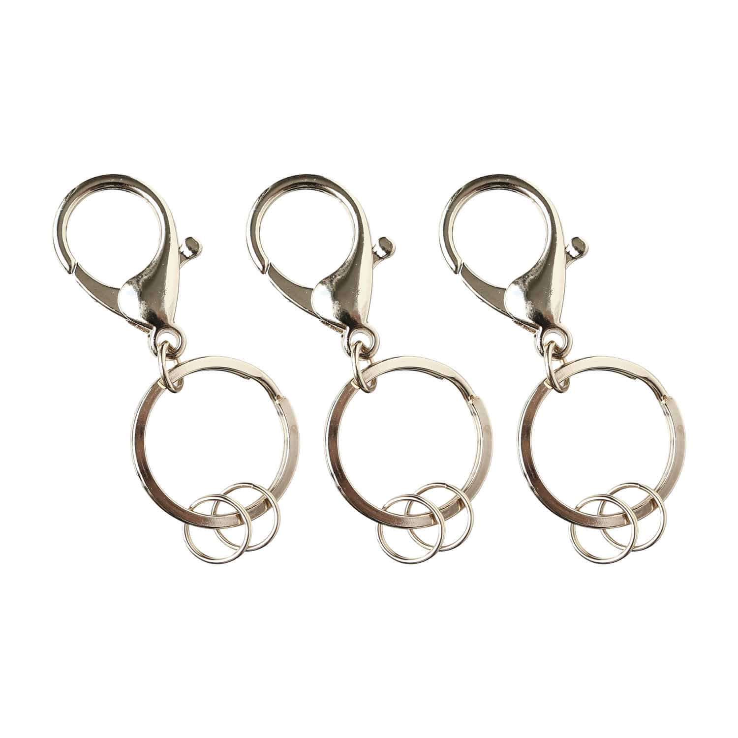 日本紐釦貿易 チャーム用キーホルダー シルバー 全長約65mm 10個入 KD184-10-S （ご注文単位1束）【直送品】