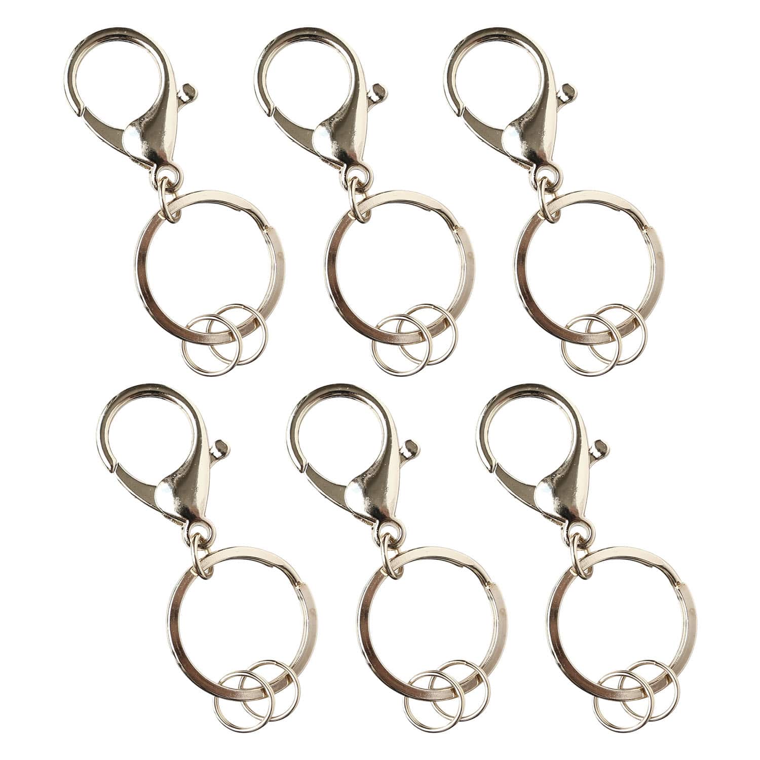 日本紐釦貿易 チャーム用キーホルダー シルバー 全長約65mm 50個入 KD184-50-S （ご注文単位1束）【直送品】