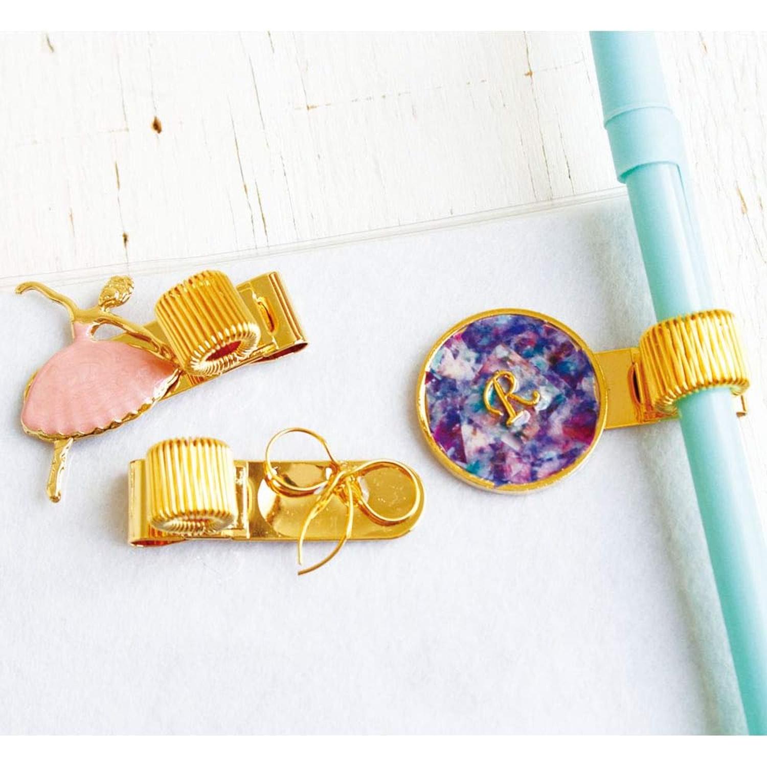 日本紐釦貿易 クリップペンホルダー W41×H11.5mm ゴールド 1個 A13-102 (ご注文単位1束)【直送品】