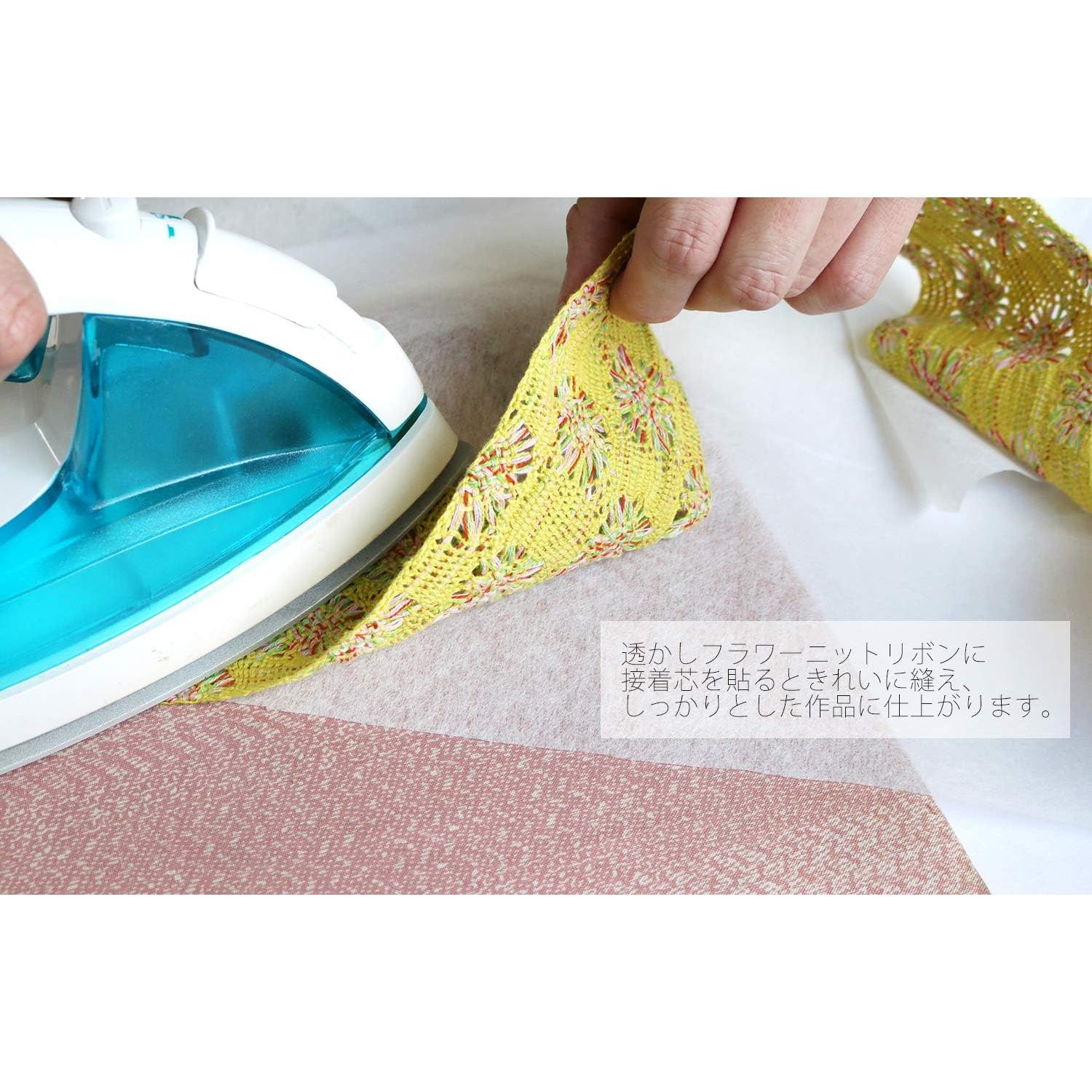 日本紐釦貿易 透かしフラワーニットリボン ローズピンク 巾約7.7cm 1m巻 FRB-RP (ご注文単位1巻)【直送品】