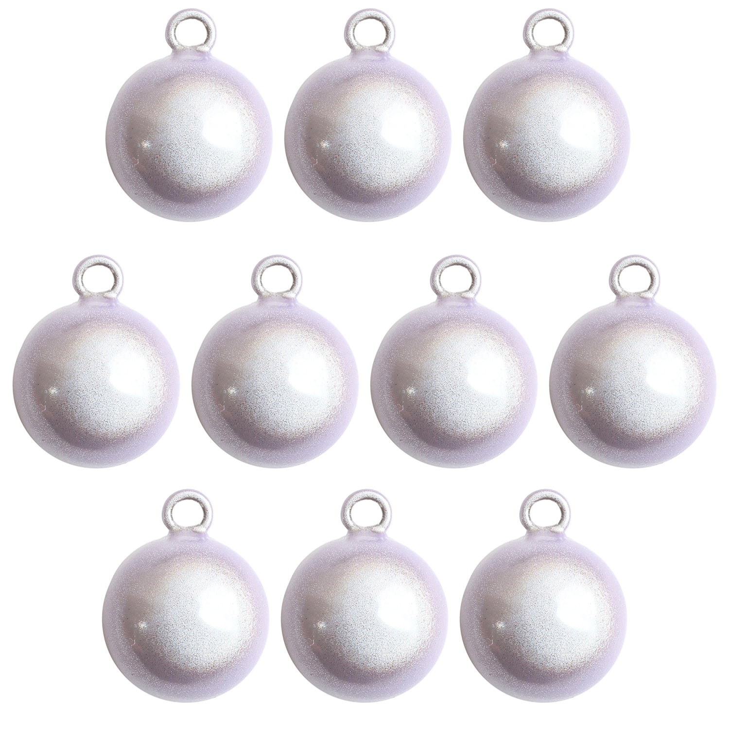 日本紐釦貿易 水琴鈴 丸型 グラスビーズﾞ 10個 パープル F6-53-10 （ご注文単位1束）【直送品】