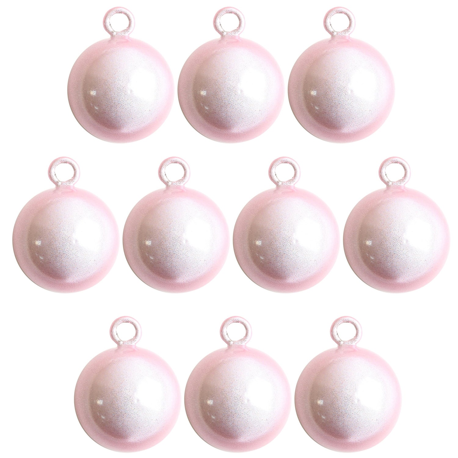 日本紐釦貿易 水琴鈴 丸型 グラスビーズﾞ 10個 ピンク F6-54-10 （ご注文単位1束）【直送品】