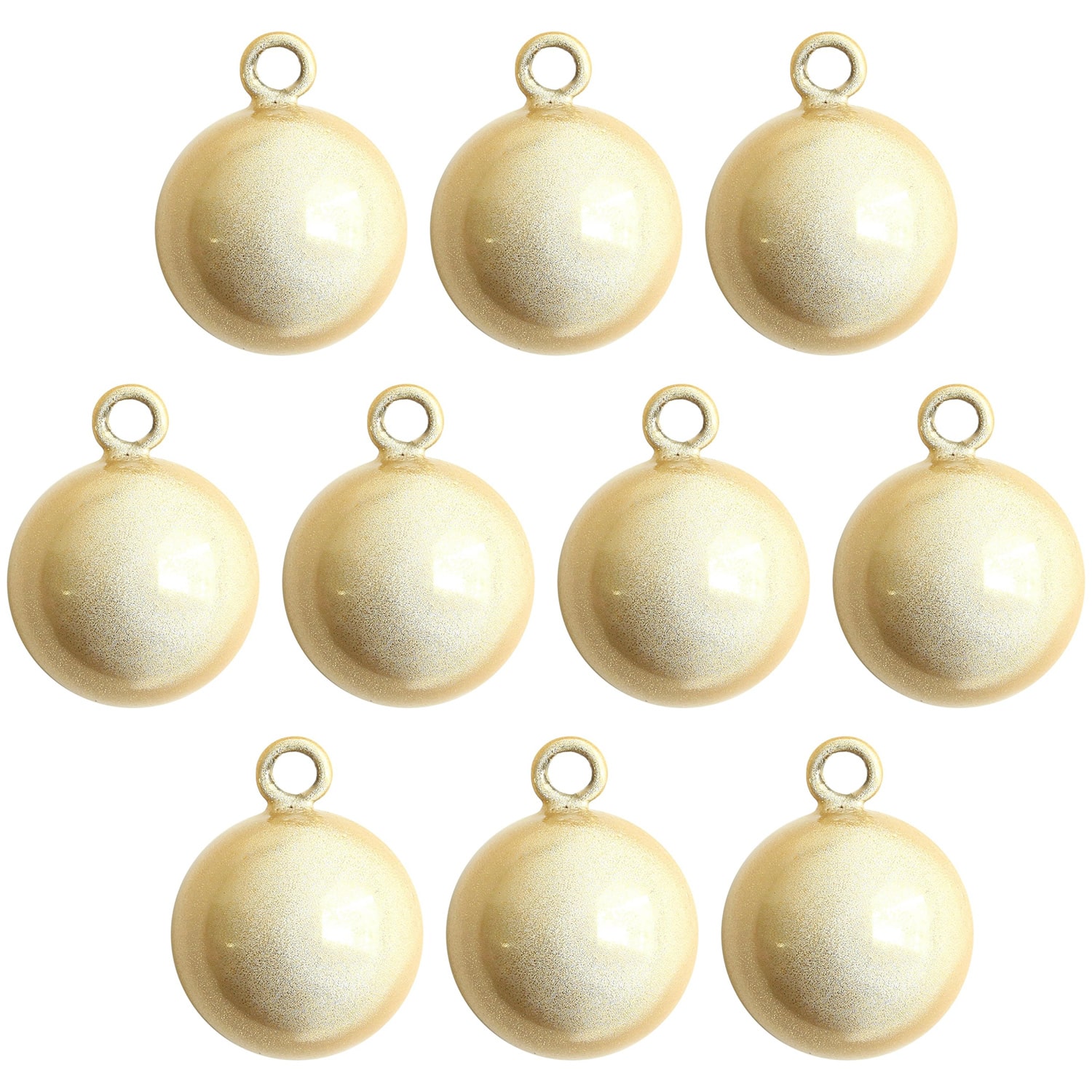 日本紐釦貿易 水琴鈴 丸型 グラスビーズ 10個 イエロー F6-56-10 （ご注文単位1束）【直送品】