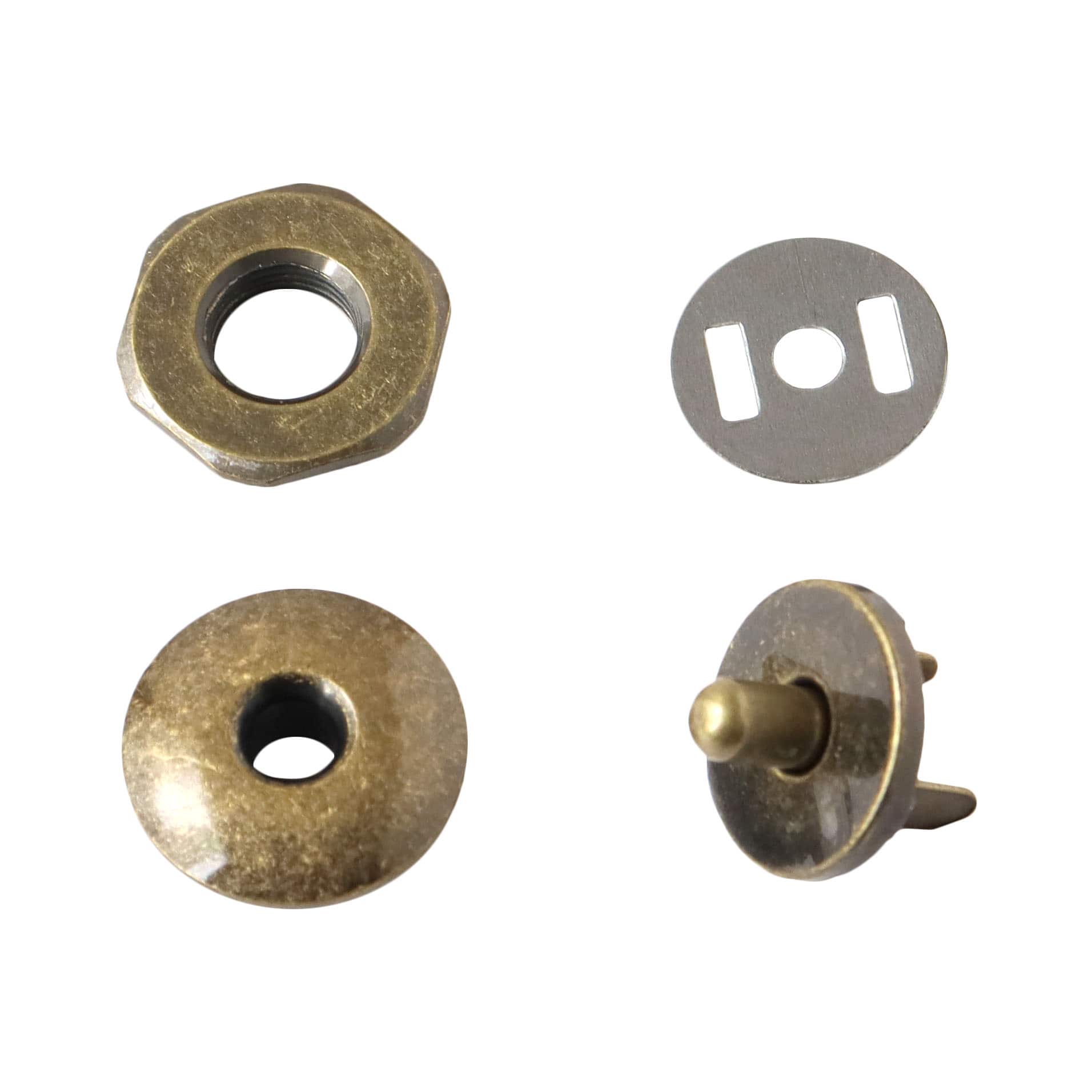 日本紐釦貿易 ワンポールマグネット アンティークゴールド 1組 SM1701-AG (ご注文単位1個)【直送品】