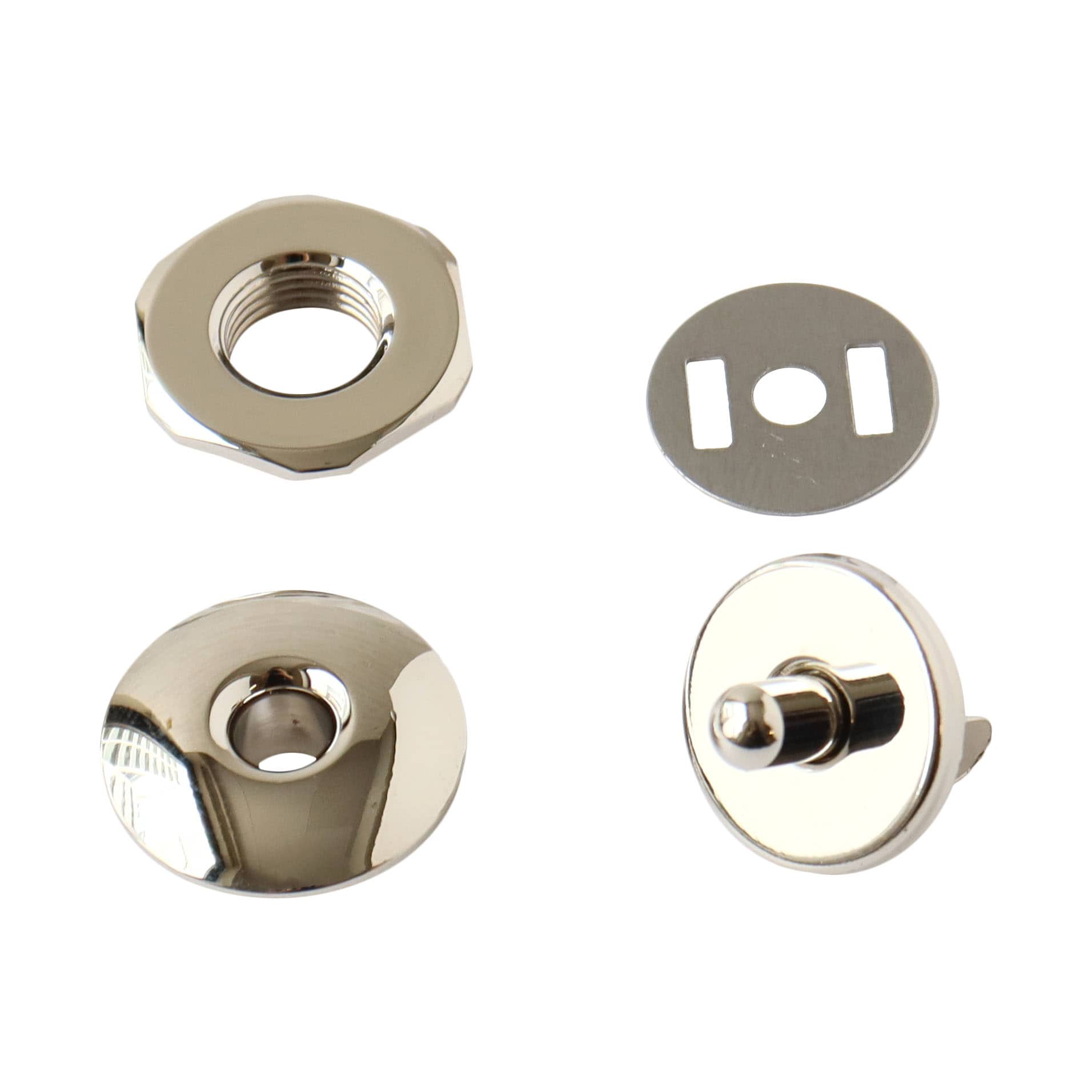 日本紐釦貿易 ワンポールマグネット シルバー 1組 SM1701-S (ご注文単位1個)【直送品】