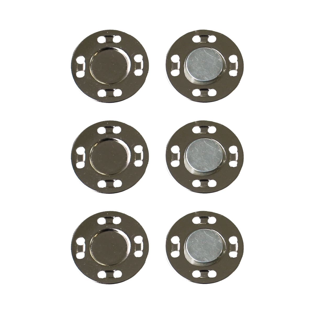 日本紐釦貿易 縫い付マグネット シルバー φ20mm 3組 SM8-S (ご注文単位1束)【直送品】