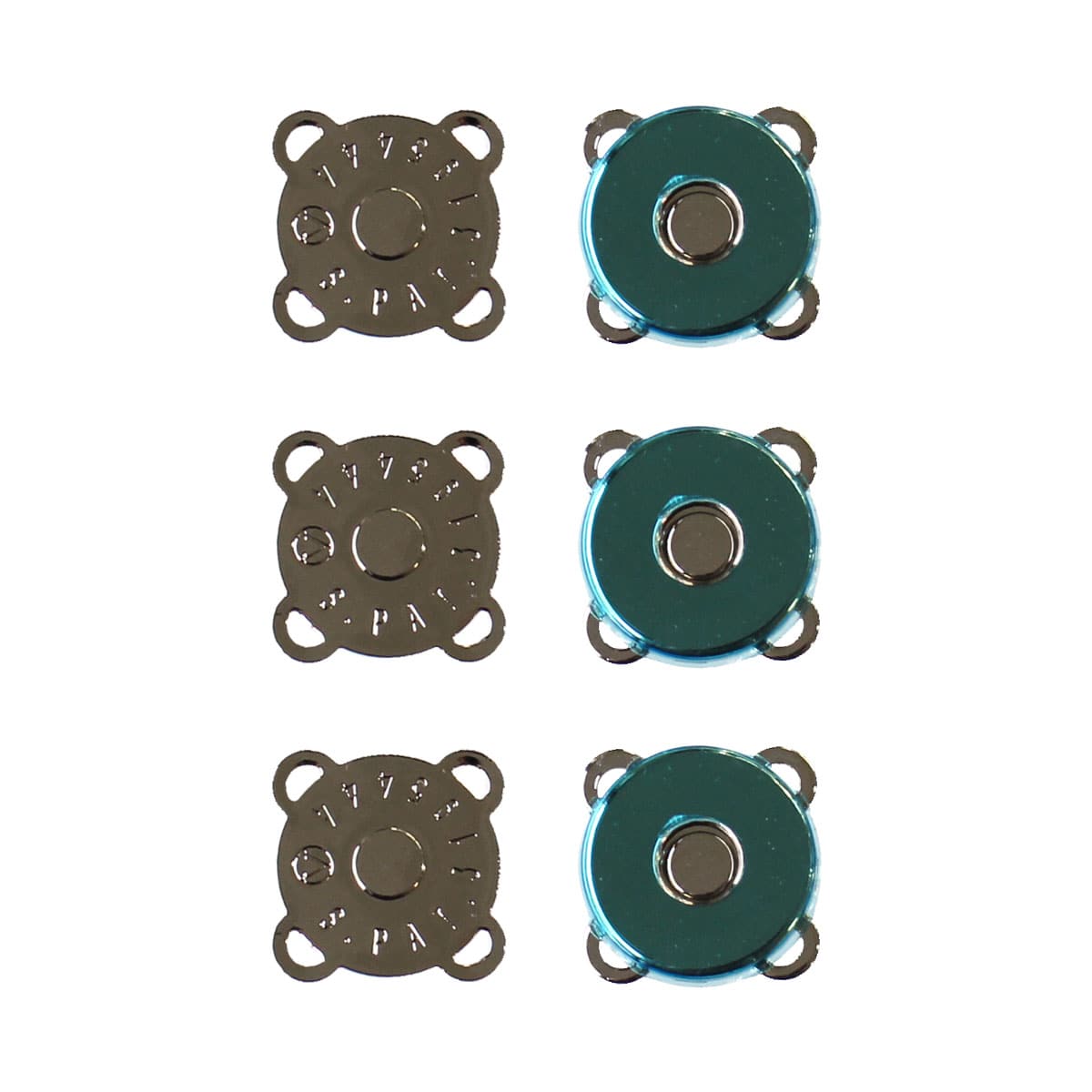 日本紐釦貿易 縫い付マグネット シルバー φ18mm 3組 SM9-S (ご注文単位1束)【直送品】