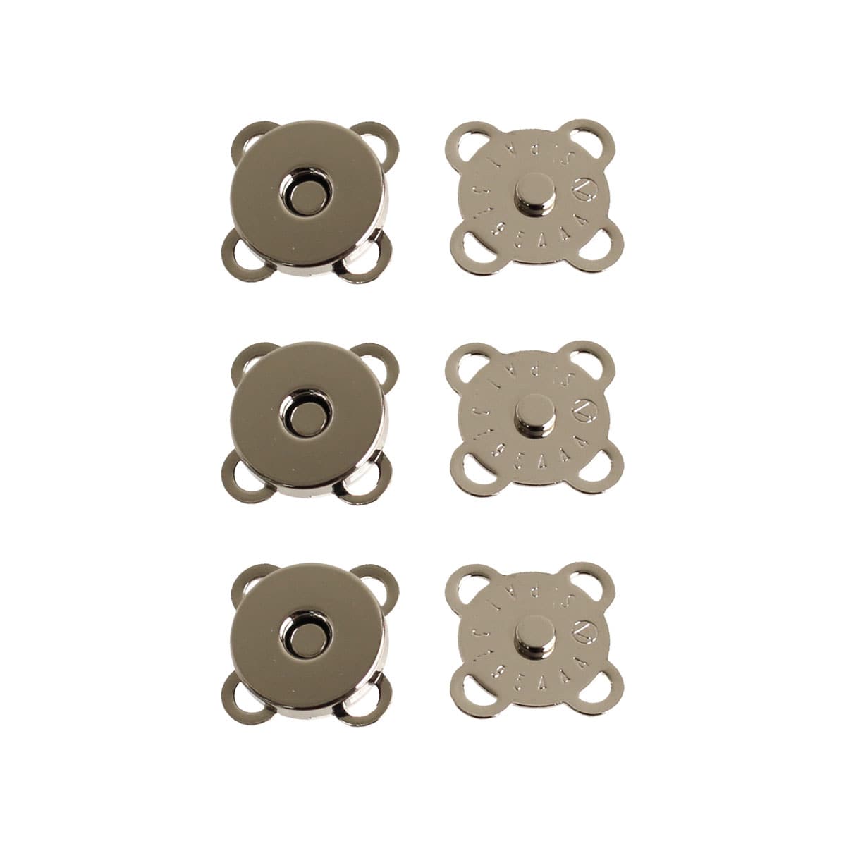 日本紐釦貿易 縫い付けマグネット シルバー φ15mm 3組 SM2-S (ご注文単位1束)【直送品】