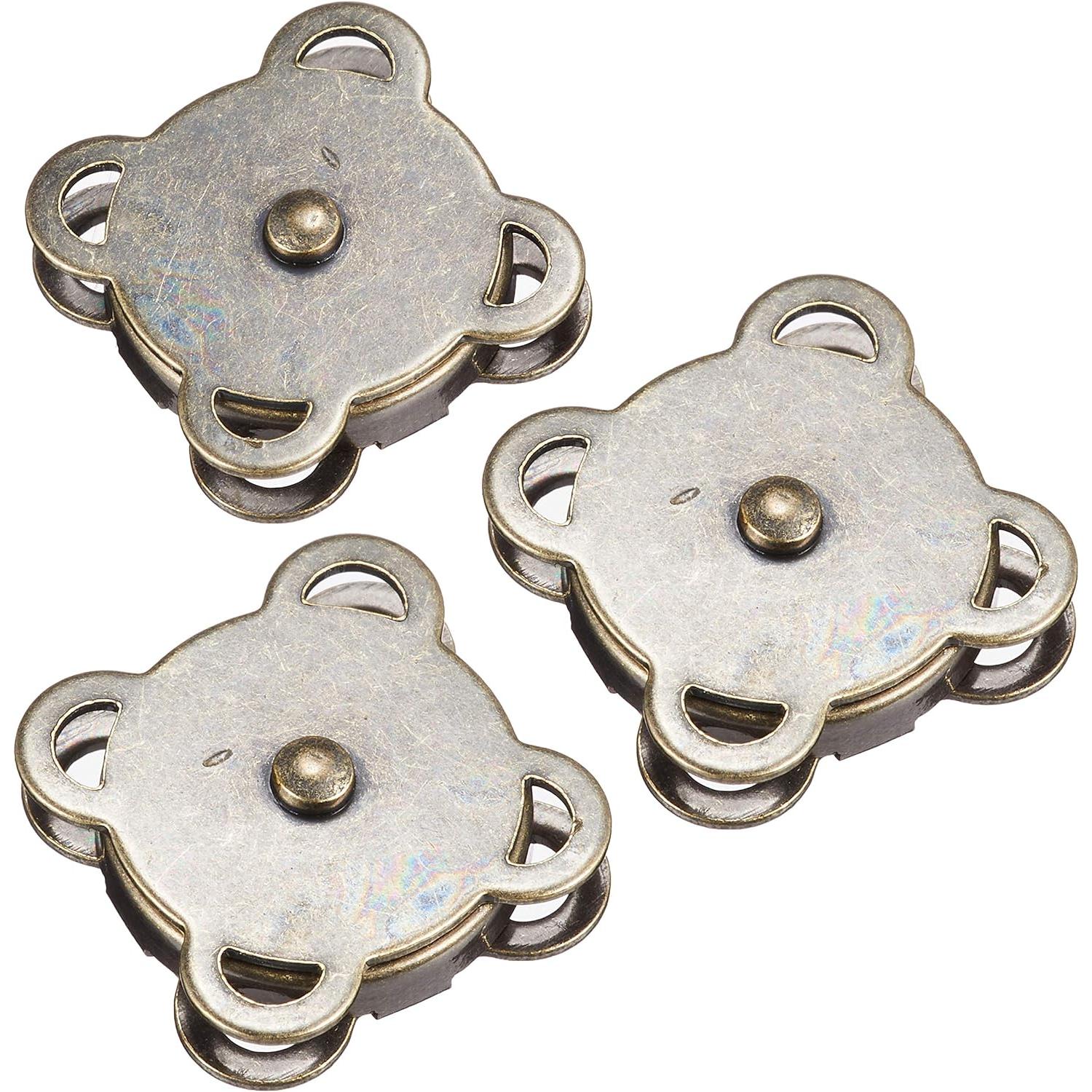 日本紐釦貿易 縫い付けマグネット アンティークゴールド φ15mm 3組 SM2-AG (ご注文単位1束)【直送品】