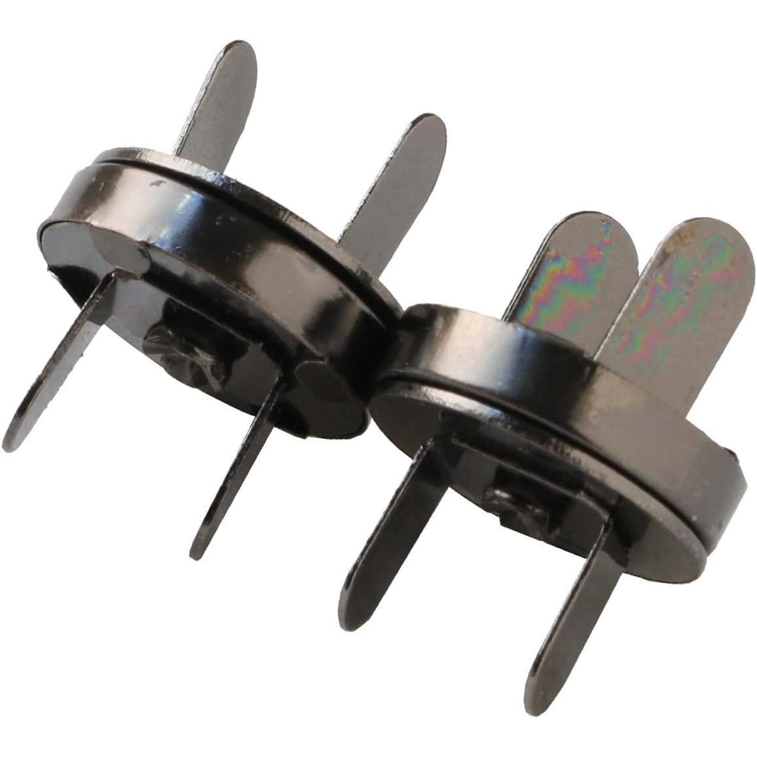 日本紐釦貿易 足折マグネットボタン 差し込みタイプ 14mm ブラックニッケル イブシ 2組入 SM11-BN (ご注文単位1束)【直送品】