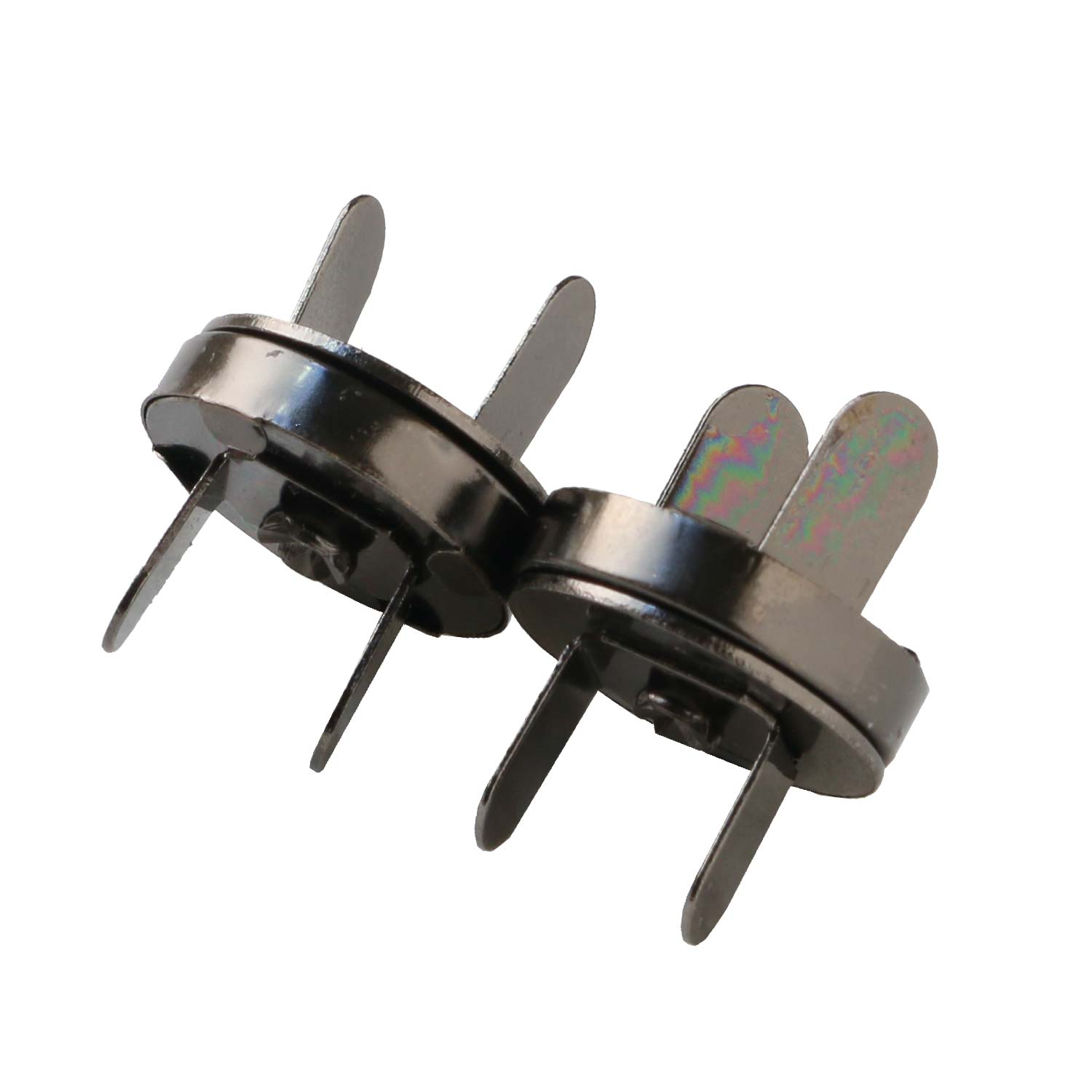 日本紐釦貿易 足折マグネットボタン 差し込みタイプ 14mm ブラックニッケル イブシ 2組入 SM11-BN (ご注文単位1束)【直送品】