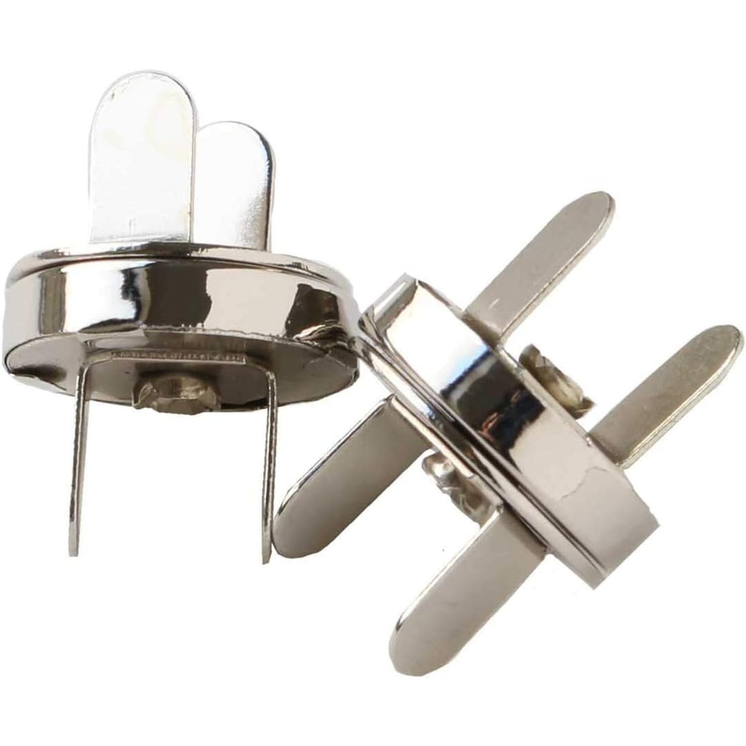 日本紐釦貿易 足折マグネットボタン 差し込みタイプ 14mm シルバー 2組入 SM11-S (ご注文単位1束)【直送品】