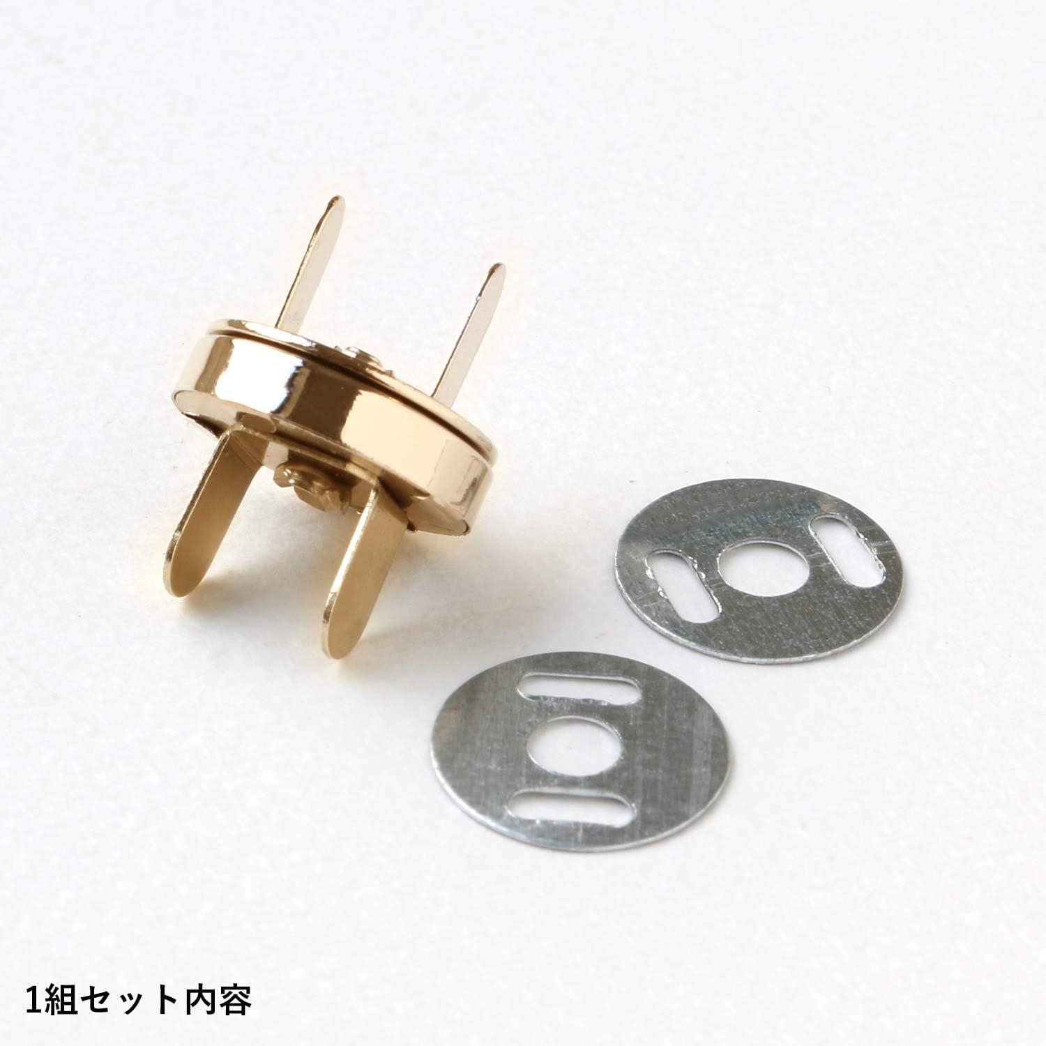日本紐釦貿易 足折マグネットボタン 差し込みタイプ 14mm ゴールド 10組入 SM11-G-10 （ご注文単位1束）【直送品】