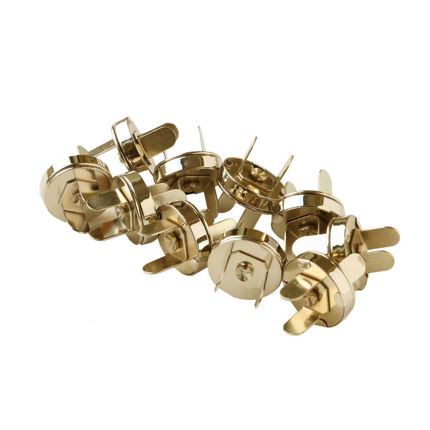 日本紐釦貿易 足折マグネットボタン 差し込みタイプ 14mm ゴールド 10組入 SM11-G-10 （ご注文単位1束）【直送品】