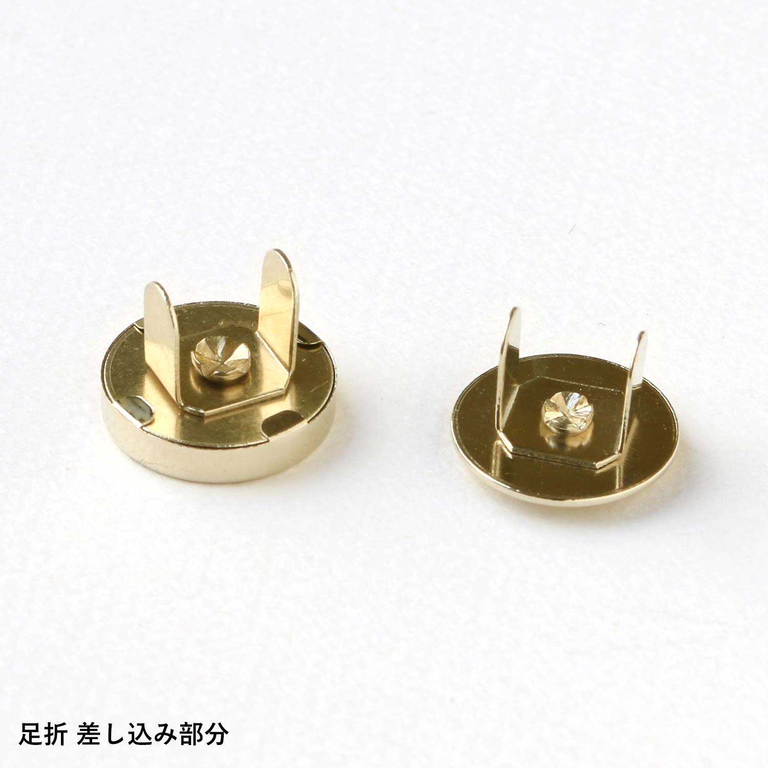 日本紐釦貿易 足折マグネットボタン 差し込みタイプ 14mm ゴールド 10組入 SM11-G-10 （ご注文単位1束）【直送品】