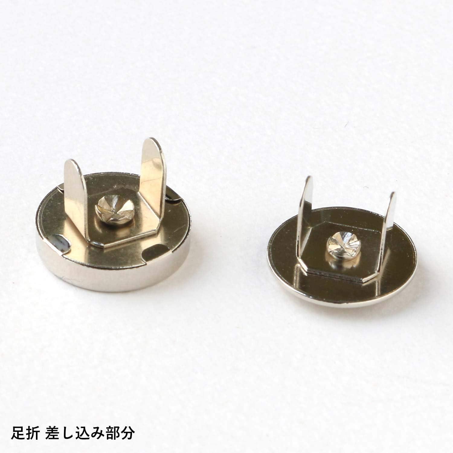 日本紐釦貿易 足折マグネットボタン 差し込みタイプ 14mm シルバー 10組入 SM11-S-10 (ご注文単位1束)【直送品】