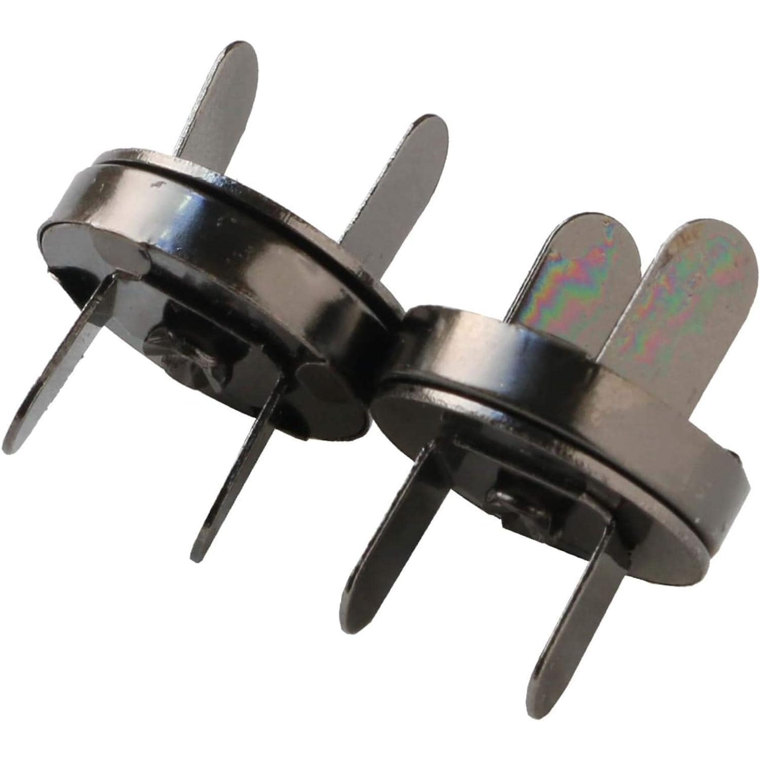 日本紐釦貿易 足折マグネットボタン 差し込みタイプ 18mm ブラックニッケル イブシ 2組入 SM12-BN (ご注文単位1束)【直送品】