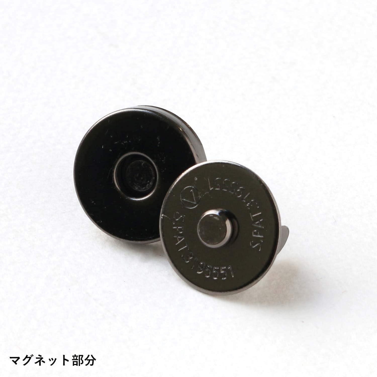 日本紐釦貿易 足折マグネットボタン 差し込みタイプ 18mm ブラックニッケル イブシ 2組入 SM12-BN (ご注文単位1束)【直送品】