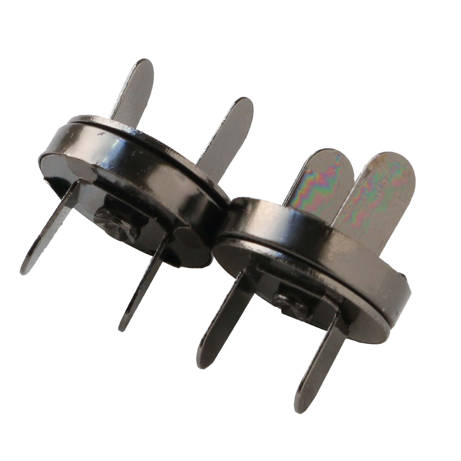 日本紐釦貿易 足折マグネットボタン 差し込みタイプ 18mm ブラックニッケル イブシ 2組入 SM12-BN (ご注文単位1束)【直送品】