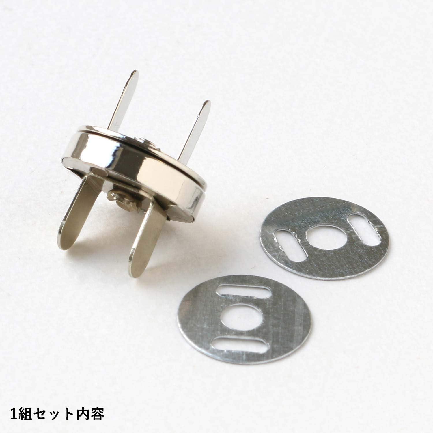 日本紐釦貿易 足折マグネットボタン 差し込みタイプ 18mm シルバー 2組入 SM12-S (ご注文単位1束)【直送品】