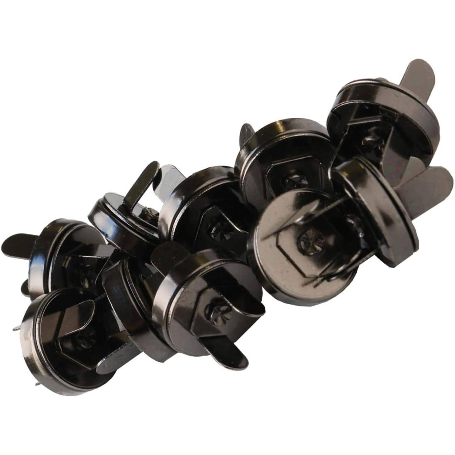 日本紐釦貿易 足折マグネットボタン 差し込みタイプ 18mm ブラックニッケル イブシ 10組入 SM12-BN-10 (ご注文単位1束)【直送品】