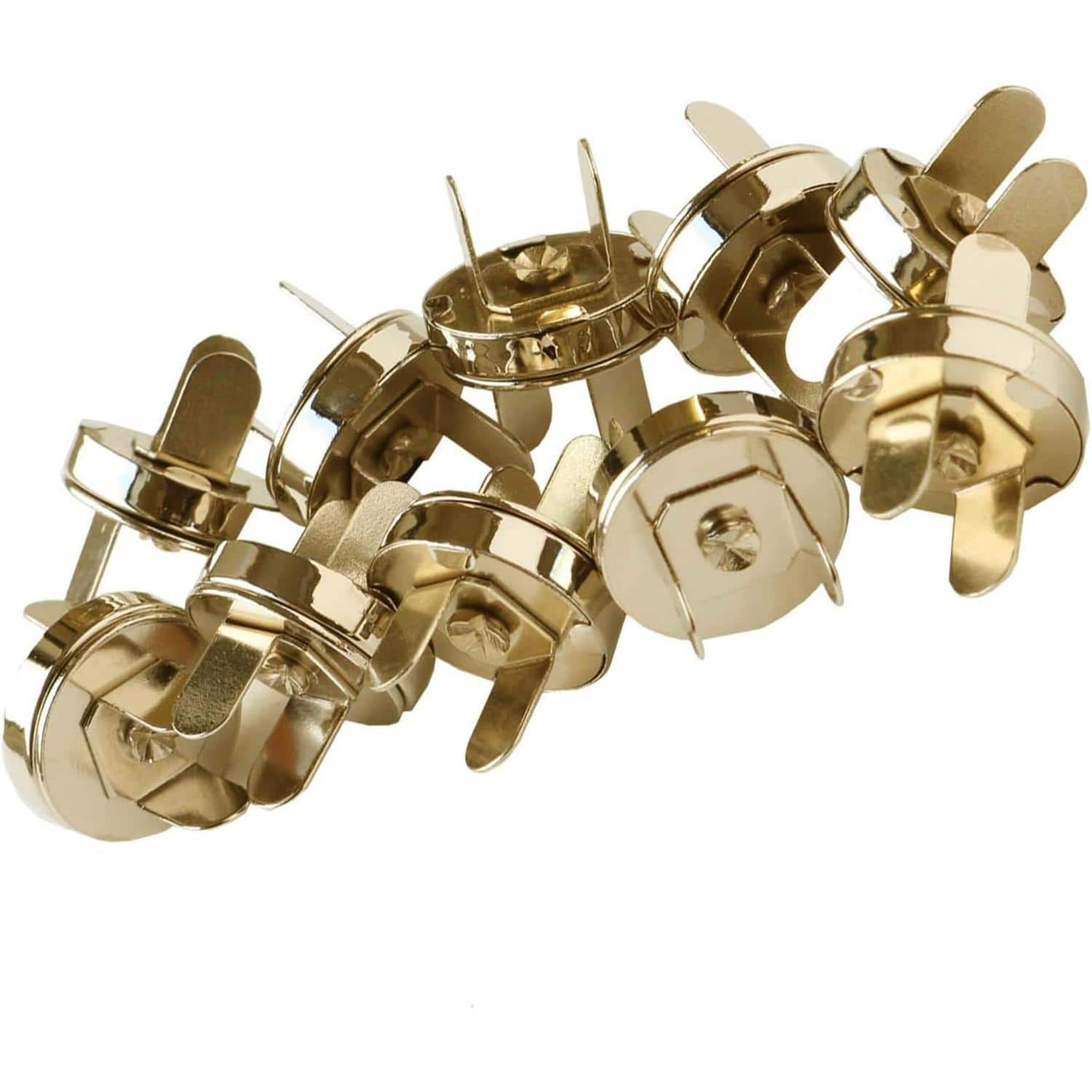 日本紐釦貿易 足折マグネットボタン 差し込みタイプ 18mm ゴールド 10組入 SM12-G-10 (ご注文単位1束)【直送品】