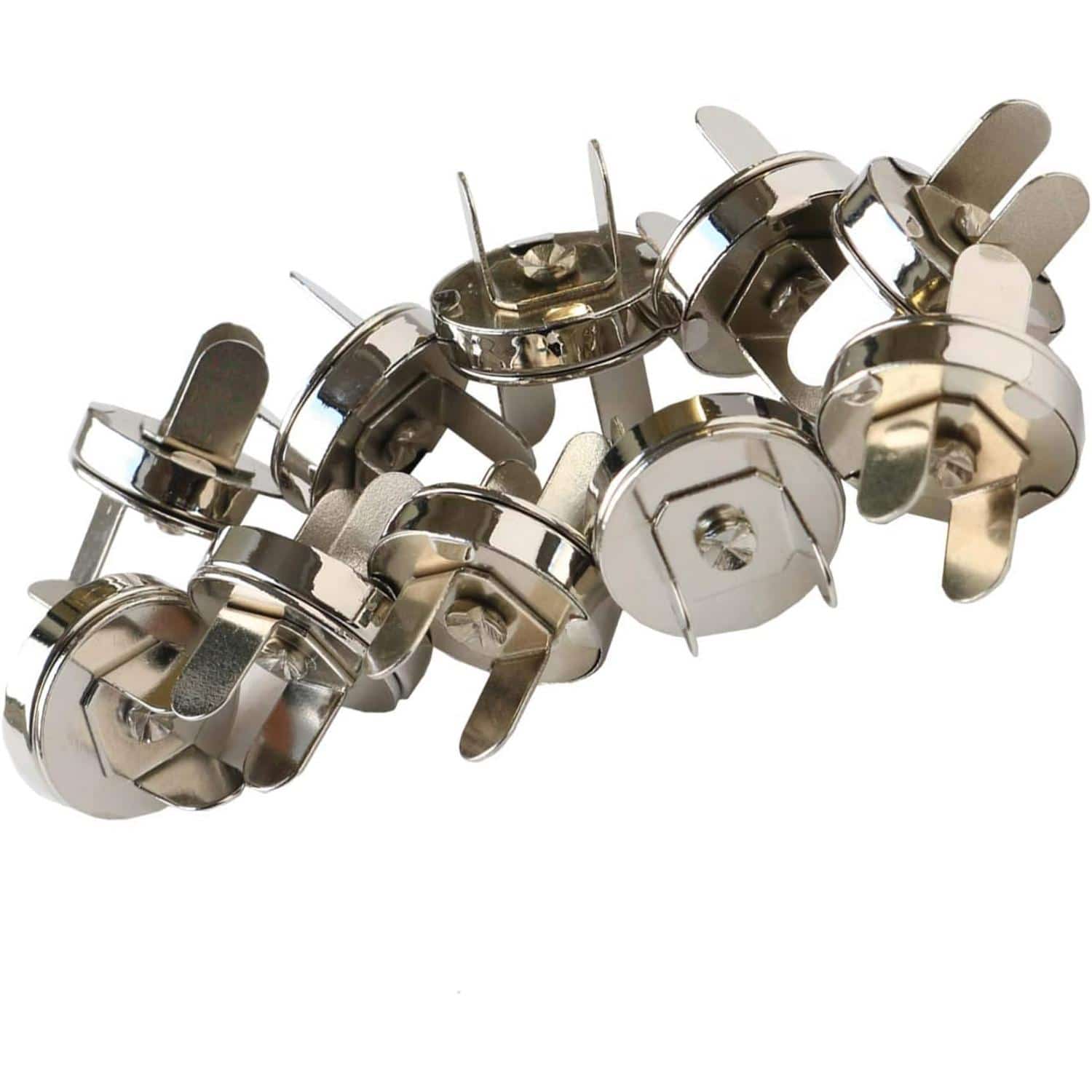 日本紐釦貿易 足折マグネットボタン 差し込みタイプ 18mm シルバー 10組入 SM12-S-10 (ご注文単位1束)【直送品】